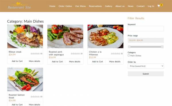 PHP Restaurant Site